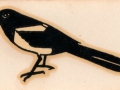 Burns Magpie 1980, ekster logo. Magpie is de bijnaam voor leden van de voetbalclub Newcastle United.
