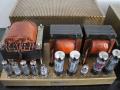 Dynacord stereo buizen eindversterker LS25, 2x  25 watt 1960-1961, chassis met 10 buizen (4x EZ81, 2x ECC83, 4x EL34), back.