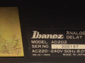 Ibanez AD-202 multi mode analog delay Space echo ca. 1982, typeplaatje met serienummer.