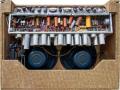 Krebs Tape Echo tube Amp 15 watt met vibrato, back met ventilator en 2 Jensen alnico P10R speakers,  met scharnierend 17 buizen chassis  (5x ECC82, 7x ECC 83, 2x 12AY7, 2x EL84 en 1 gelijkrichter).
