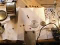 Tel Ray Adineko Oil Can techniek, volledig gedemonteerd voor servicebeurt.