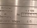Schaller KV100, 4 kanaals transistor versterker 80 watt RMS of 2x 40  met ingebouwde echo 1967-1968, back midden met typeplaatje met serienummer.