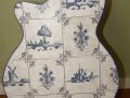 Delfts Blauw gedecoreerde acoustiche Egmond Jazz gitaar Lucky achtig 113-CA serie, body back.