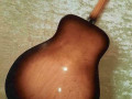 Egmond G104 groot Gibson model donkerbruin genuanceerd, met palisander brug en staartstuk, back.
