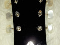 Egmond lapsteel gitaar EH 52-1 zwart met rechte toets ca. 1961, headstock front.