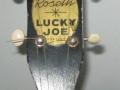 Rosetti Lucky Joe banjo, 4 snarig, headstock front.