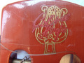 Goldene Harfe Harmonie  Jazz gitaar, logo op headstock.