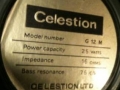 G12 M 25 w 16 ohm ceramic Celestion Ltd Thames Ditton label 1960.
