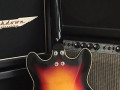 Meazzi Spitfire hollow body gitaar Hollywood serie Sunburst, back.