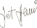 Handtekening Jet Harris.