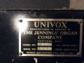 Jennings Univox Organ J7, typeplaatje.
