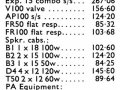 Jennings prijslijst van december 1974 waarin JEI Echo unit voor ca 84 pound en de JEI Reverb unit voor ca,. 49 pound.