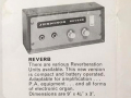 Advertentie van Jennings batterij Reverb unit RV1 uit 1971, prijs 22 pound.