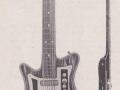 Meazzi Aristocrat gitaar 1964, folder met gitaar in lefty uitvoering.