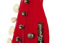 Meazzi Atlas solid gitaar 2 pickups en tremolo Red 1963, headstock front.