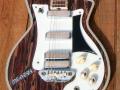 Meazzi Vanguard gitaar 4 pickups 1961-1964 Marble, body front.