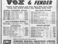 Advert Fender Vox in Melody Maker 1960.