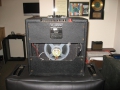 VOX AC4 JMI eind 1964, Basketweave Rexine, Back met 8 inch Elac 8R-99 alnico speaker 8 ohm.