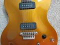 SSC 33 Solid Single Cutaway Goldtop 2010 Indonesie Alu Max Connect bridge, Twin CoAxe pickups, body front.
