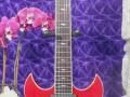SDC 55 Solid Double Transparant  Red 2010 Korea, Alu Max Connect bridge, Twin CoAxe pickups, front.