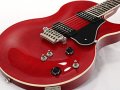 SSC 55 Solid Single Cutaway Trans Red Flame Maple 2011 Korea, Alu Max Connect bridge, Twin CoAxe pickups, body front.