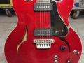 HDC77 Hollow Double Cutaway  Transparent Red 2010 Korea, Alu Max Connect bridge, Twin CoAxe pickups,  body front.