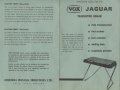Vox Jaguar V304 1966 transistor Organ JMI,  Owners Manual. 1