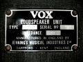 1967- Vox Foundation Bass, JMI typeplaatje cabinet.