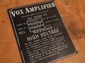 1967- Vox Super Foundation Bass, VSL typeplaatje head.