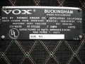 1966- Vox Buckingham V1123 typeplaatje.