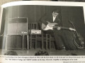 Hank Marvin met voxECHO (Framez Echomatic) Model No. 2  op de stoel en  met Gretsch Country Gentleman 6122 en Vox AC30 Twin on stage in Olympia Paris 1962.