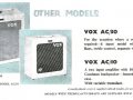 Vox AC30-4 inputs links en Vox AC10-10 watt met 2 inputs en 10 inch Goodmans speaker rechts.